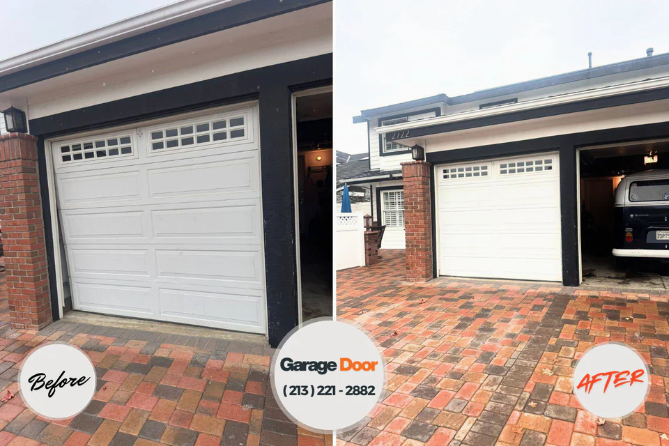 Before and after: garage door repair Ashland, NJ